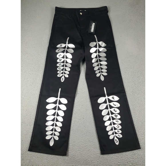 Pleasures Other - Pleasures Jeans Mens Size 34x32 Black Wretch Work Trousers Pants Straight Leg